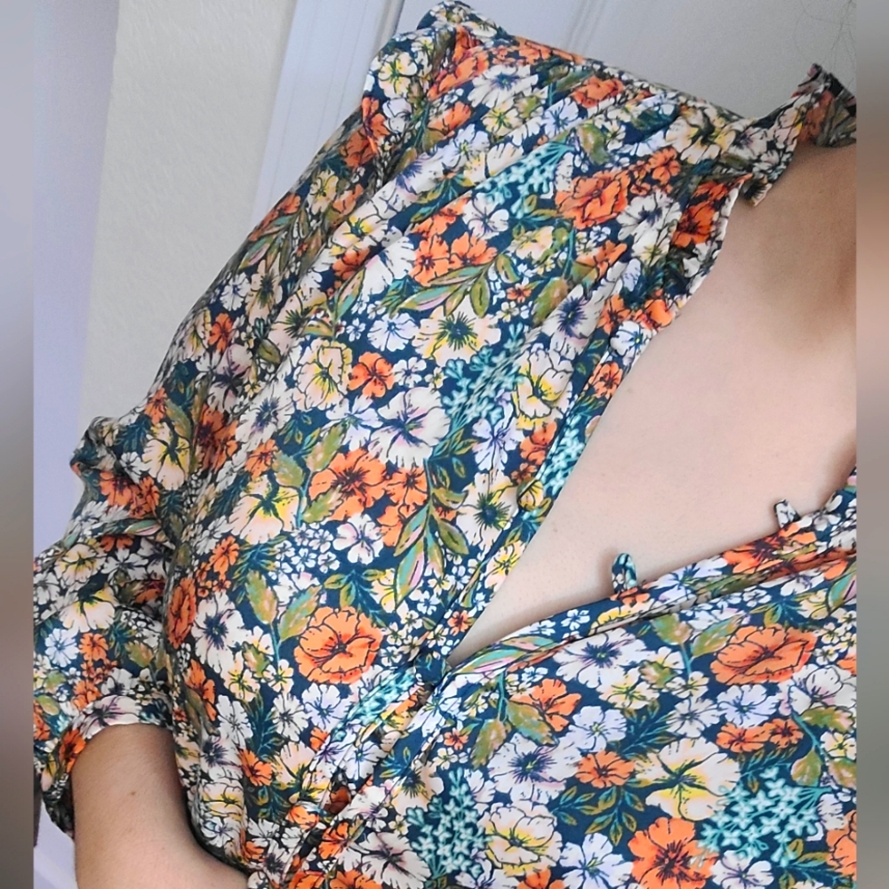 LC Lauren Conrad Multicolor Floral Blouse